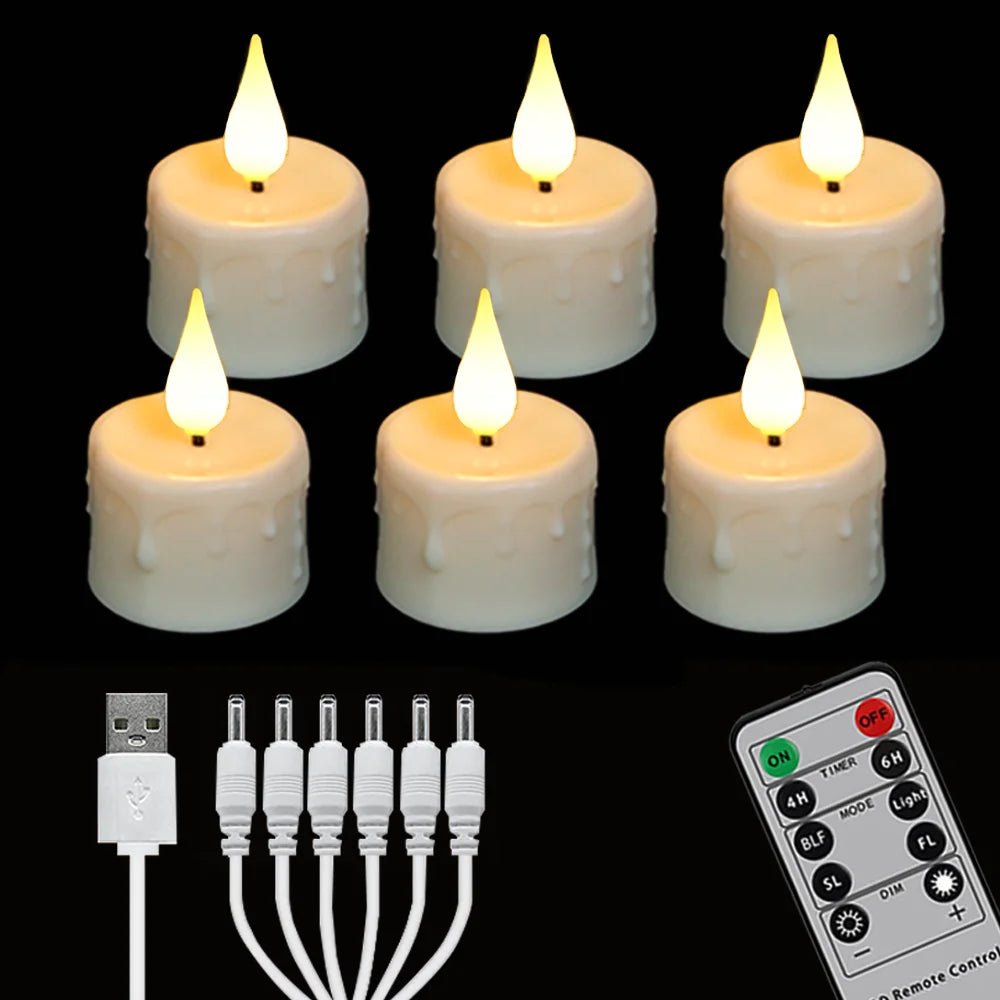 Rechargeable Candle Lamp With Remote Control LED Candles For Room Decor Birthday Home Decor Festival Decoration Flameless Candle - H. home supplies