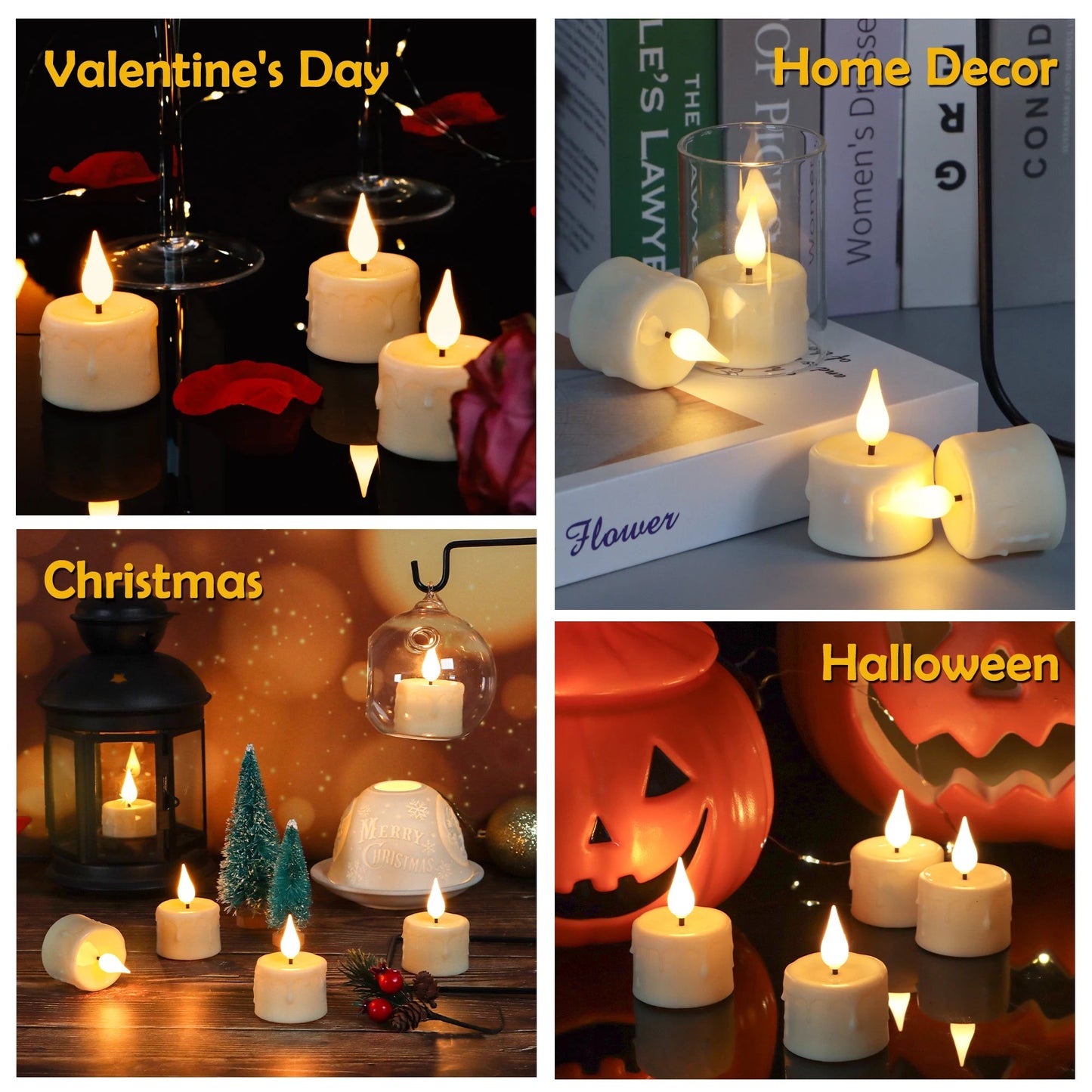 Rechargeable Candle Lamp With Remote Control LED Candles For Room Decor Birthday Home Decor Festival Decoration Flameless Candle - H. home supplies