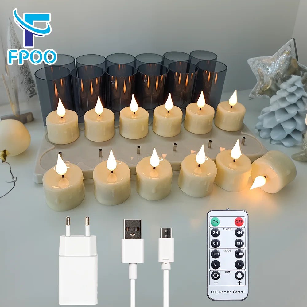 Rechargeable Candle Lamp With Remote Control LED Candles For Room Decor Birthday Home Decor Festival Decoration Flameless Candle - H. home supplies