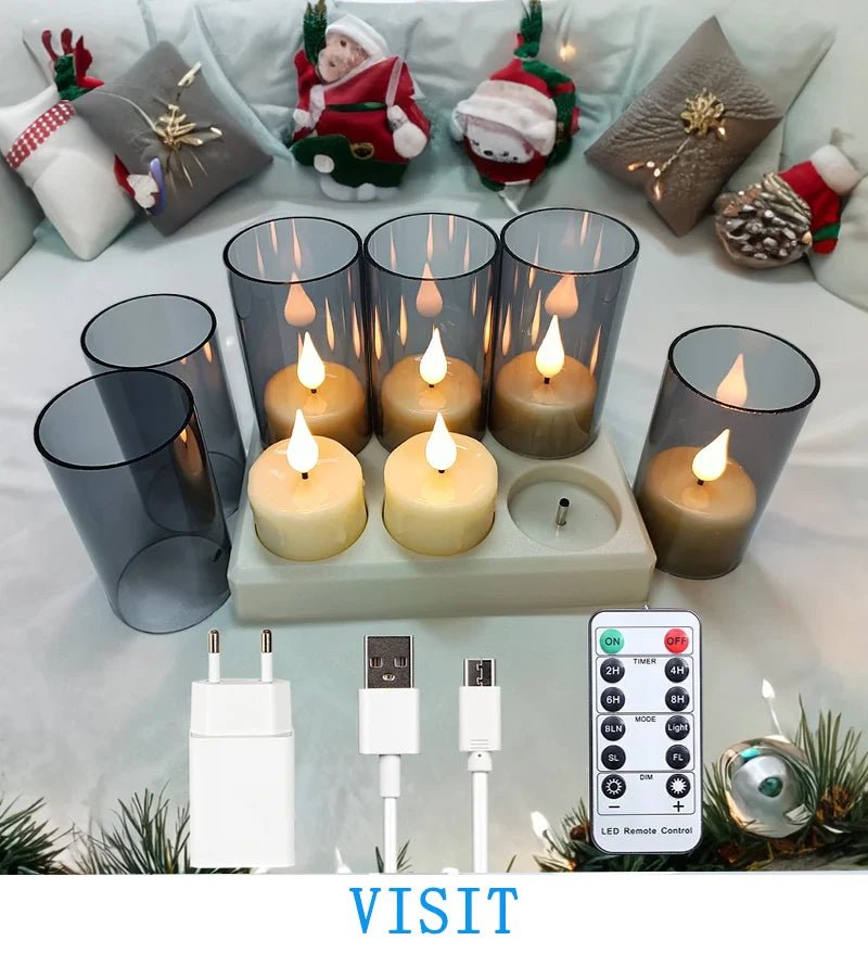 Rechargeable Candle Lamp With Remote Control LED Candles For Room Decor Birthday Home Decor Festival Decoration Flameless Candle - H. home supplies