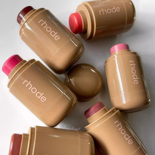 Rhod Pocket Blush LIP Stick Lip And Cheek Hydrating Stick Natural Rouge Powder Blush Cream Lipstick Cheek Easy To Apply Color - H. home supplies