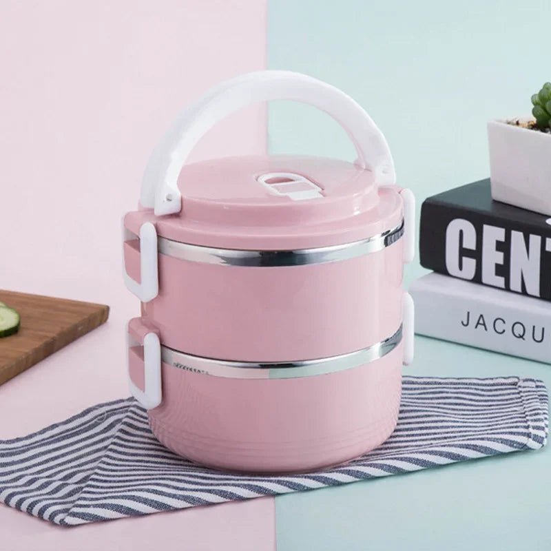 Stainless Steel Lunch Box Thermal Bento Box Multi - Purpose Leakproof Portable Office School Picnic Salad Food Container - H. home supplies