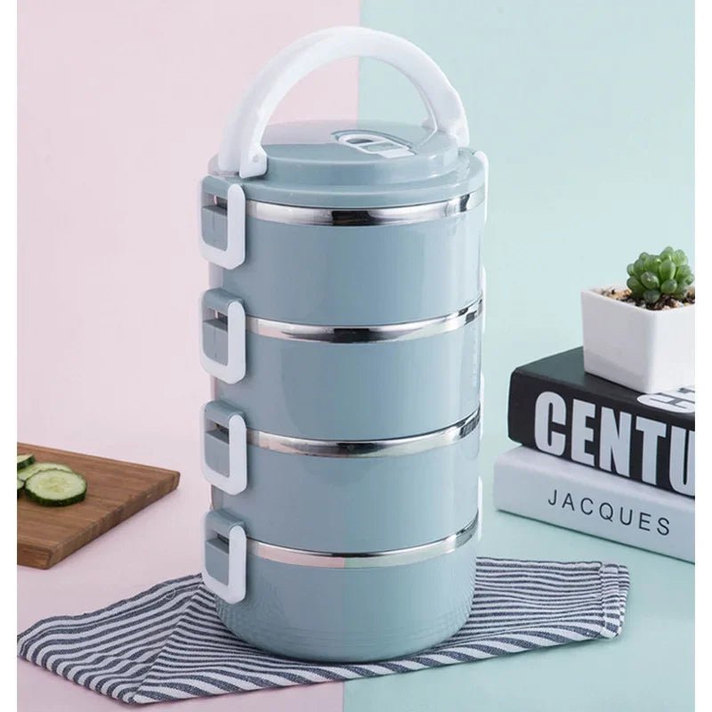 Stainless Steel Lunch Box Thermal Bento Box Multi - Purpose Leakproof Portable Office School Picnic Salad Food Container - H. home supplies