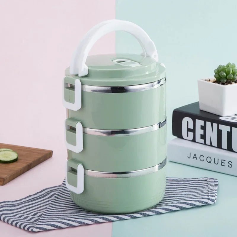 Stainless Steel Lunch Box Thermal Bento Box Multi - Purpose Leakproof Portable Office School Picnic Salad Food Container - H. home supplies