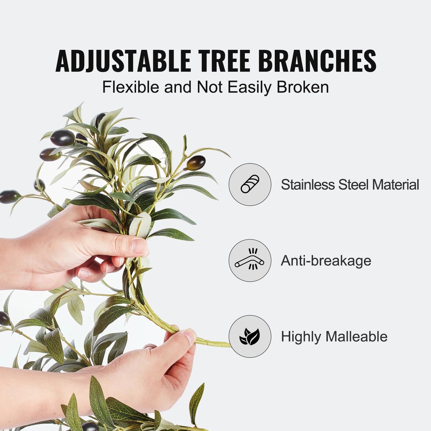 SucceBuy Artificial Olive Tree 4/5/6FT Tall Faux Plant Secure PE Material Anti - Tip Tilt Protection Low - Maintenance Tree for Home - H. home supplies