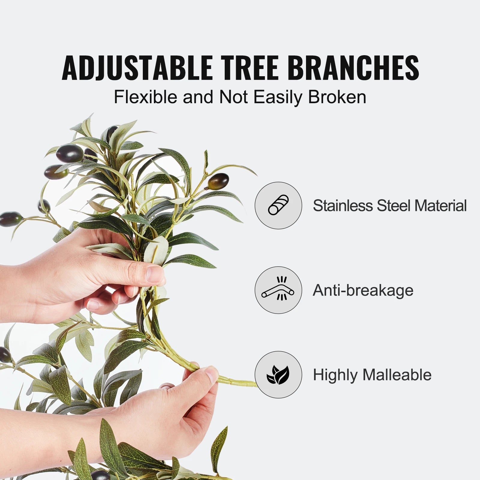 SucceBuy Artificial Olive Tree 4/5/6FT Tall Faux Plant Secure PE Material Anti - Tip Tilt Protection Low - Maintenance Tree for Home - H. home supplies