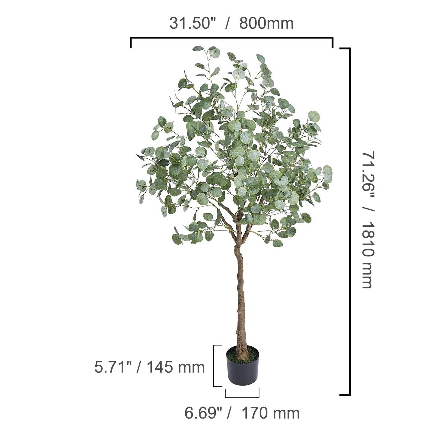 SucceBuy Artificial Olive Tree 4/5/6FT Tall Faux Plant Secure PE Material Anti - Tip Tilt Protection Low - Maintenance Tree for Home - H. home supplies