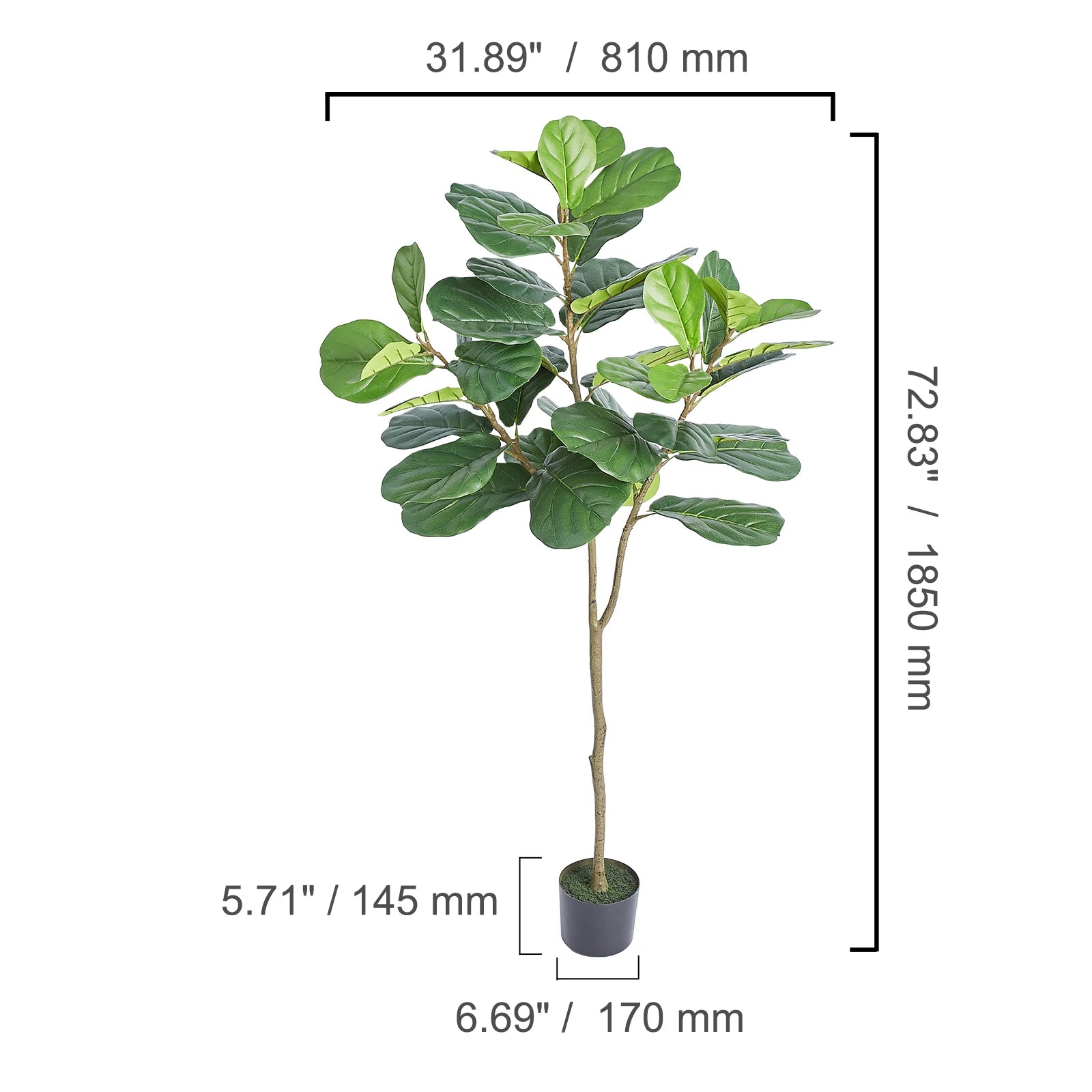 SucceBuy Artificial Olive Tree 4/5/6FT Tall Faux Plant Secure PE Material Anti - Tip Tilt Protection Low - Maintenance Tree for Home - H. home supplies