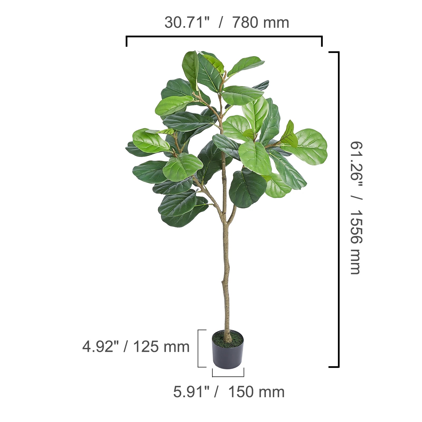 SucceBuy Artificial Olive Tree 4/5/6FT Tall Faux Plant Secure PE Material Anti - Tip Tilt Protection Low - Maintenance Tree for Home - H. home supplies