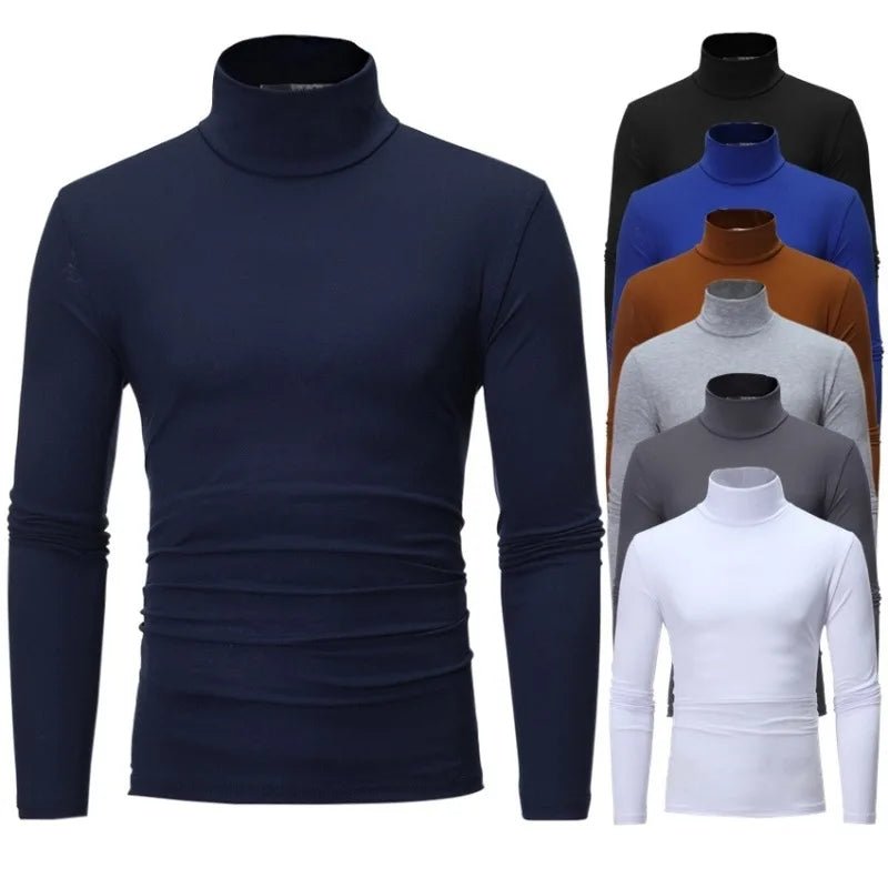 Thermal Underwear Tops Men Winter Clothes Thermal Shirt Autumn Men's Winter Tights High Neck Thin Slim Fit Long Sleeve T-shirt - H. home supplies