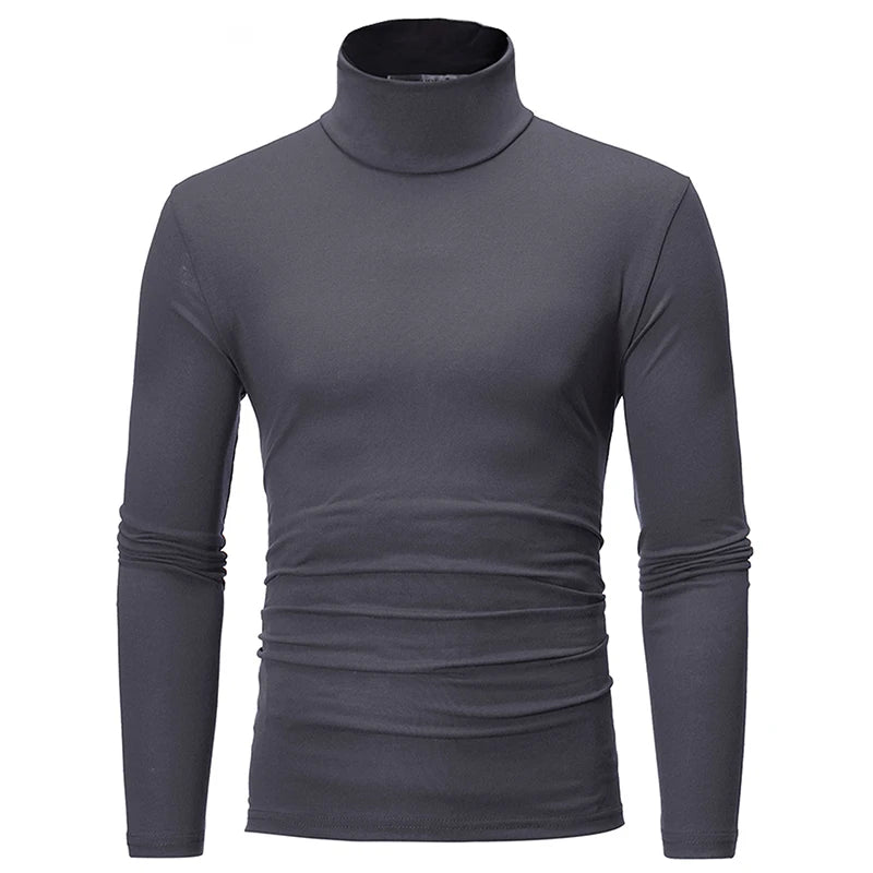 Thermal Underwear Tops Men Winter Clothes Thermal Shirt Autumn Men's Winter Tights High Neck Thin Slim Fit Long Sleeve T-shirt - H. home supplies