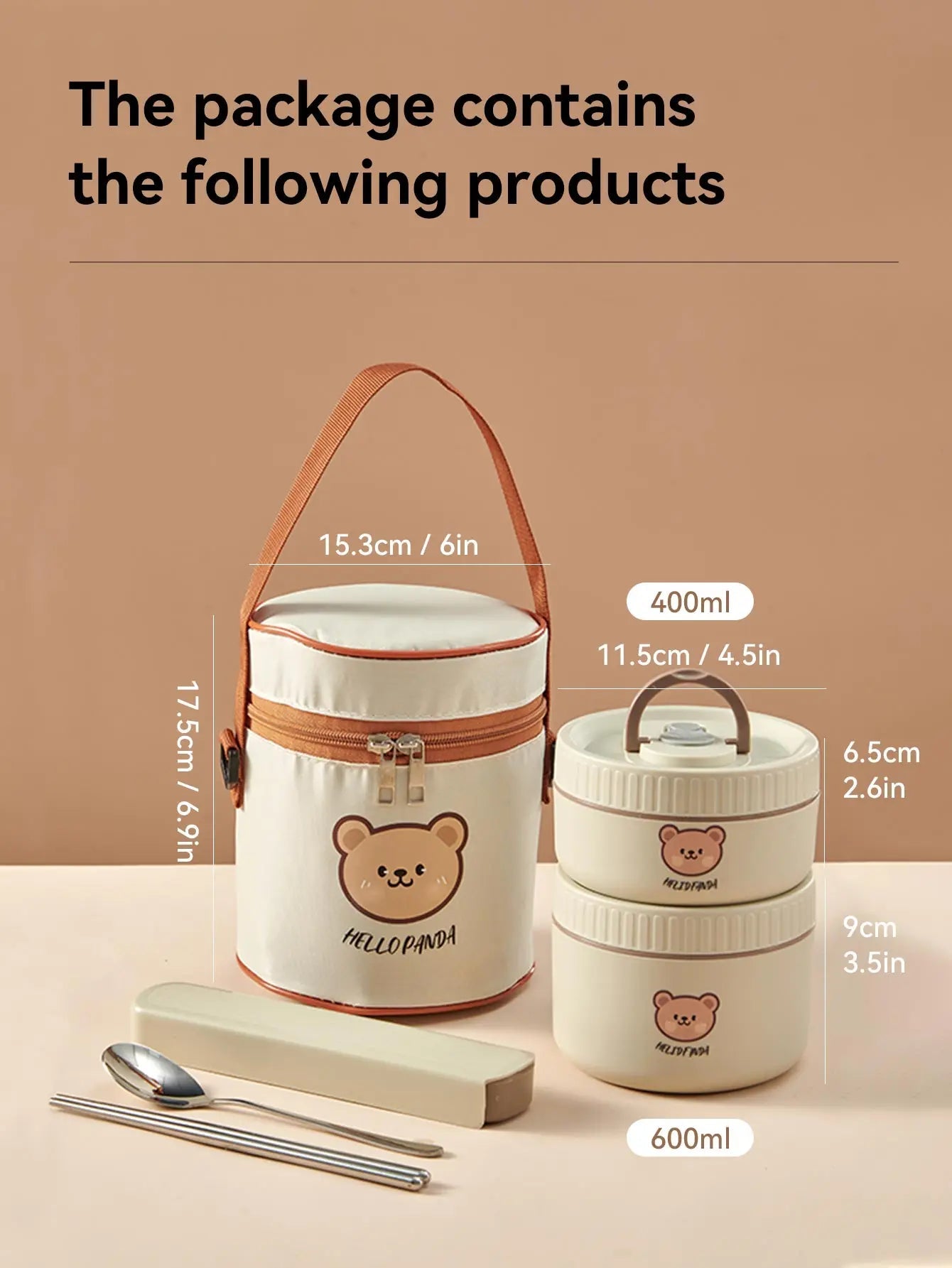 WORTHBUY Cute Bear 304 Stainless Steel Thermal Lunch Box For Kids Adults Portable Microwave Bento Box Leak Proof Food Container - H. home supplies