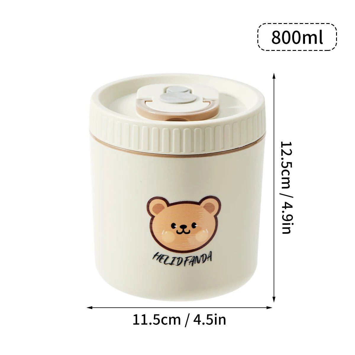 WORTHBUY Cute Bear 304 Stainless Steel Thermal Lunch Box For Kids Adults Portable Microwave Bento Box Leak Proof Food Container - H. home supplies