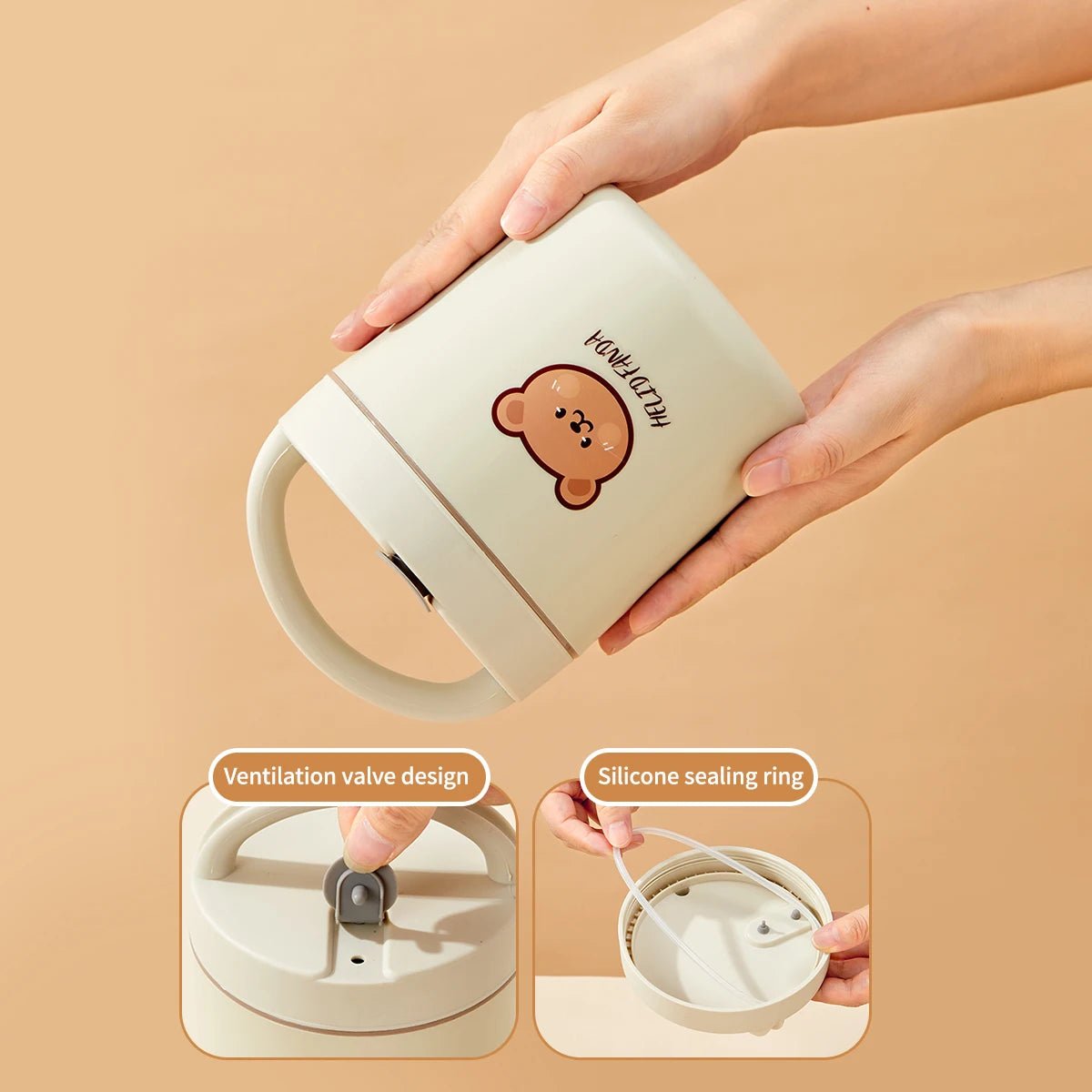 WORTHBUY Double - layer Insulated 316 Stainless Steel Bento Lunch Box For Kids With Handle Sealed Portable Picnic Food Container - H. home supplies