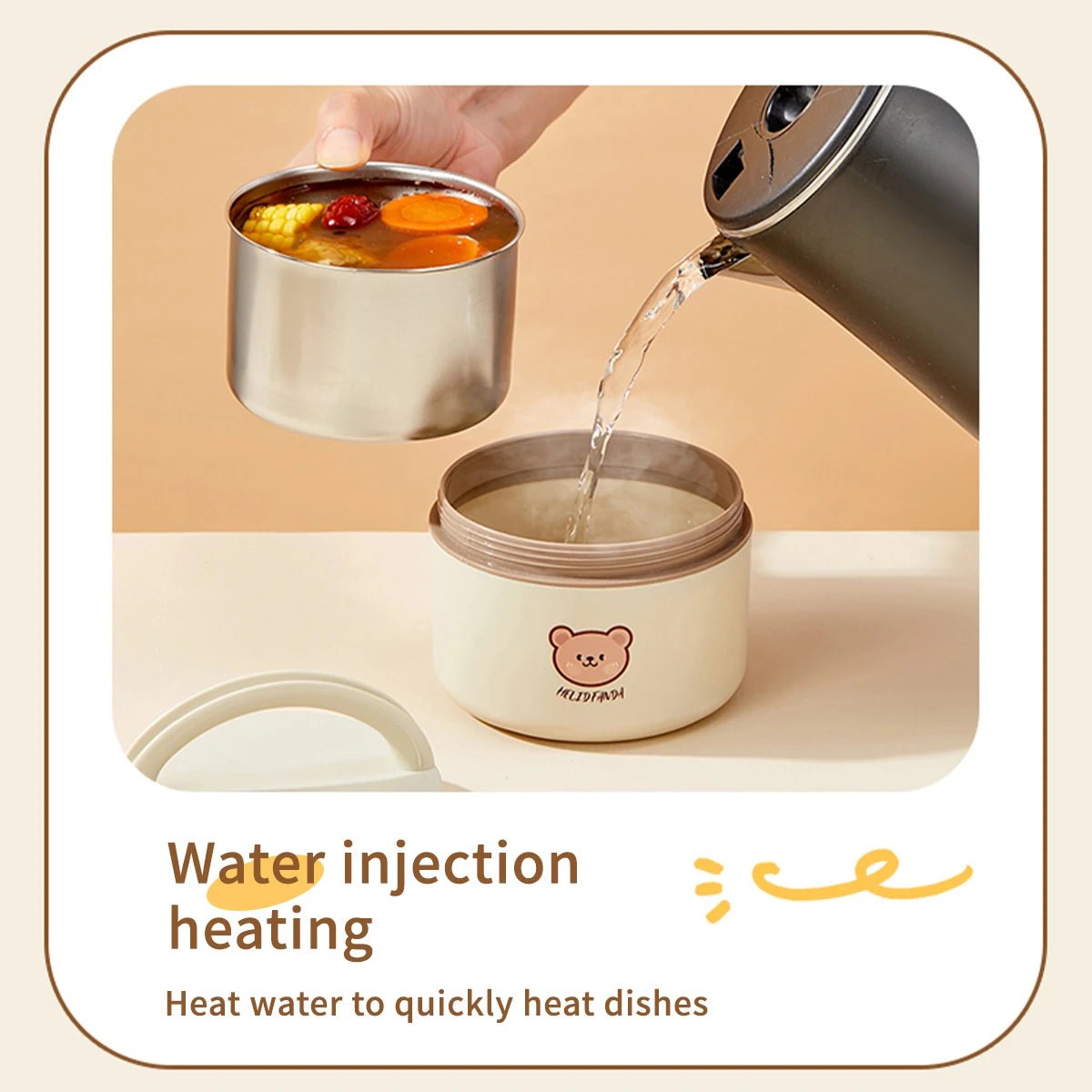 WORTHBUY Double - layer Insulated 316 Stainless Steel Bento Lunch Box For Kids With Handle Sealed Portable Picnic Food Container - H. home supplies