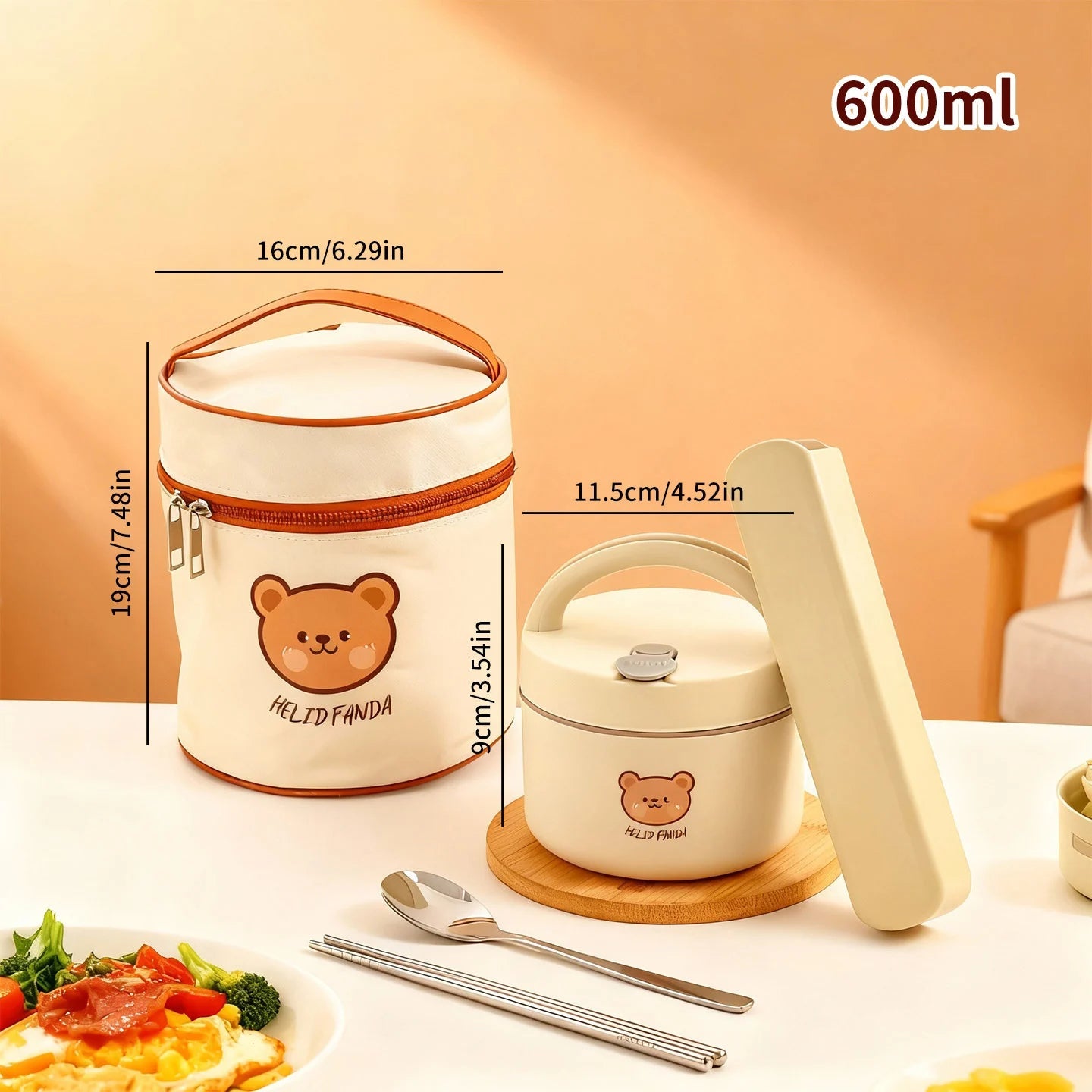 WORTHBUY Double - layer Insulated 316 Stainless Steel Bento Lunch Box For Kids With Handle Sealed Portable Picnic Food Container - H. home supplies